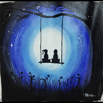 paintings by priya - moonlight