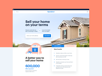 Homepage hero composition branding landing landing page layout real estate web website