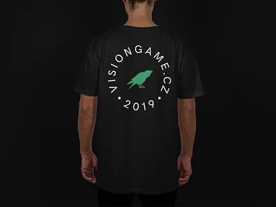 VISIONGAME animal apparel apparel design black branding circle dark design green logo logotype mockup raven symbol tee tshirt vector visual identity