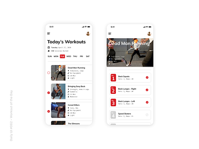 UI #062 - Workout of the Day branding design mobile mobile app typography ui