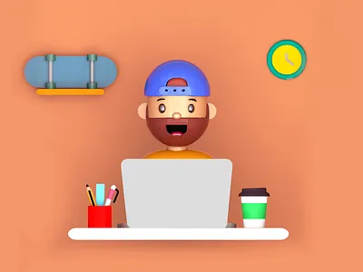 First 3D Work 3d 3d art c4d character character design design designer illustraion minimal render