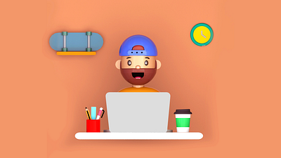 First 3D Work 3d 3d art c4d character character design design designer illustraion minimal render