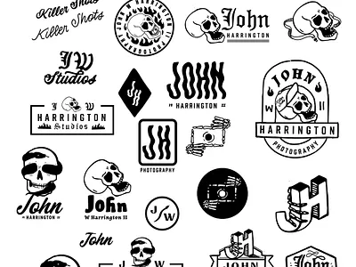 JH Logo Concepts 2 brand design digital art illustration logo photography print procreate skulls typography