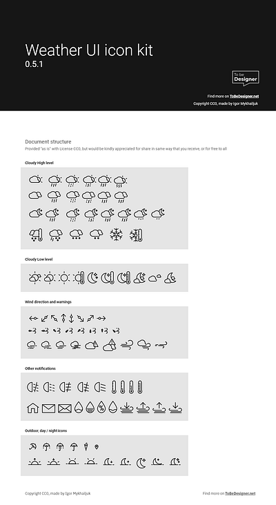 Weather UI icon kit 2d app clean design download free freebie freebies icon set ui ux vector web