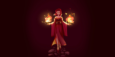 Fury anime art character character art demon digital illustration digital painting digitalart fire girl illustration kimono