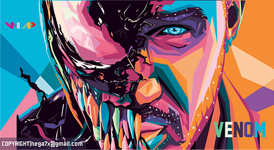 WPAP VENOM art branding colorful design flat flat design flat illustration graphic graphic design graphicdesign illustration illustrator logo minimal polygon polygonal pop art popart vector wpap