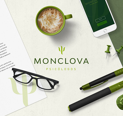 Monclova, Logo Design branding green logo psychology