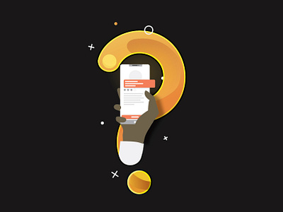 Everlasting phone questions connection design flat hand holding illustration illustrator mobile phone question mark questions smartphone ui ux vector work