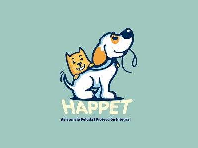 HAPPET BRAND brand identity branding colorful design illustration logo pet petcare vector