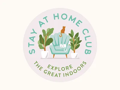 Stay At Home Club Badge design icon illustration illustrator lettering typography vector