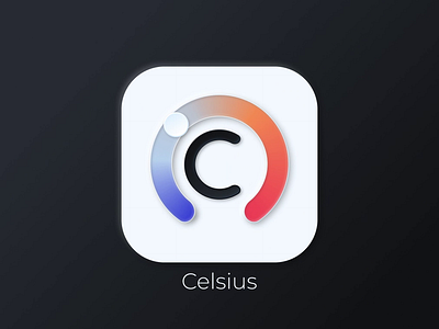 Thermostat app exploration - Celsius app apple blue branding button celsius controller dailyui design drag gradient icon logo numbers orange temperature thermostat ui ux