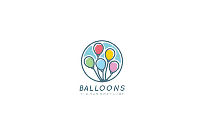 Colorful Balloons Logo Design 3ab2ou app balloon logo balloons color colorful colorful logo icon vector