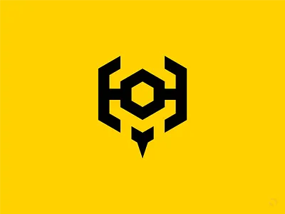 H1VE M1ND eSports Mark bee esports esports logo flat design geometric geometric logo h hexagon hexagonal honeycomb hornet logo design m minimalist logo sting stinger team logo thick lines valorant wasp