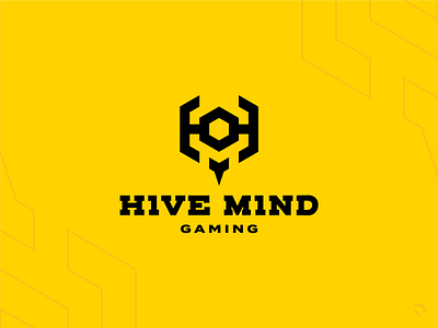 H1VE M1ND eSports Logo bee esports esports logo flat design gamer gaming geometric h hexagon honeycomb hornet m mark minimal monoline stinger team logo thick lines valorant wasp