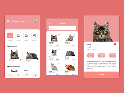 Pets Adoption App adoption animals app charity design menu mobile app ui ui user interface