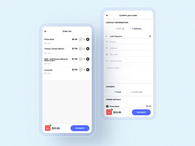 Online Odering food mobile app design ordering ui