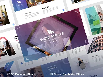 WorkaSpace – Business & Pitch Deck Presentation Template agency app business company company profile corporate google slides keynote pitchdeck powerpoint ui uiux webdesign