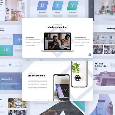 WorkaSpace – Business & Pitch Deck Presentation Template agency landing page app business company company profile corporate google slides logo powerpoint webdesign