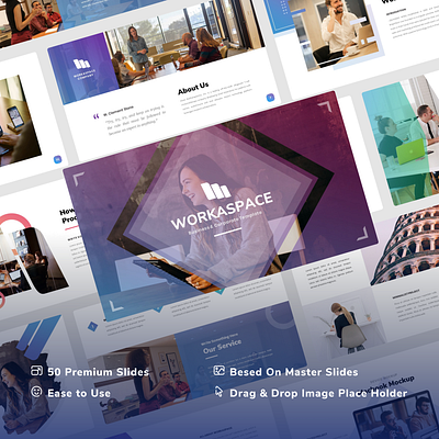 WorkaSpace – Business & Pitch Deck Presentation Template agency app business company company profile corporate google slides keynote pitchdeck powerpoint ui uiux webdesign