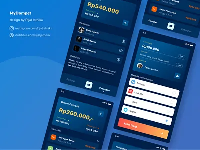 Finance App of myDompet app design application banking design finance app fintech interface mobile app product design split bill transfer ui uidesign ux uxdesign