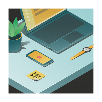 Work From Home illustration isometric workfromhome