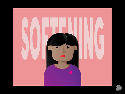 Softening character design illustration shading texture typography vector woman