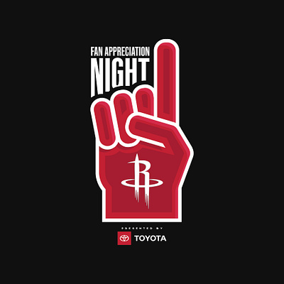 Fan Appreciation Night branding design fan appreciation night foam finger houston rockets icon illustration logo toyota vector