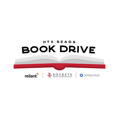 HTX Reads Book Drive book drive branding design houston rockets icon illustration logo vector