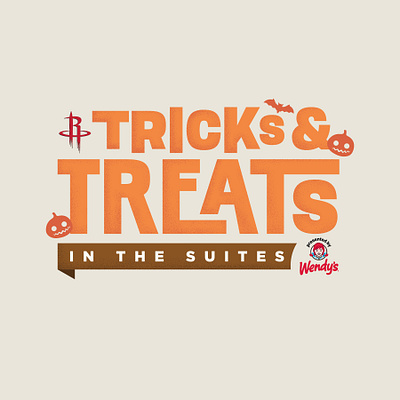 Houston Rockets Tricks & Treats in the Suites branding design halloween houston rockets icon illustration logo treats tricks vector wendys