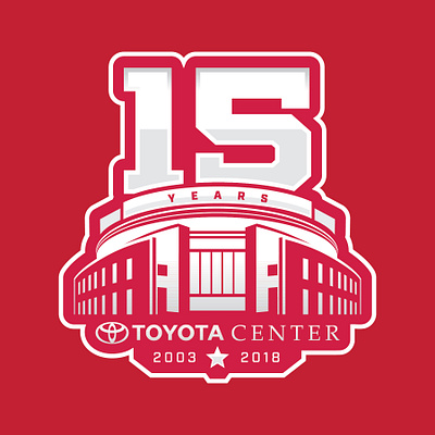 Toyota Center 15 Year Anniversary 15th anniversary branding design houston rockets icon illustration logo toyota center vector