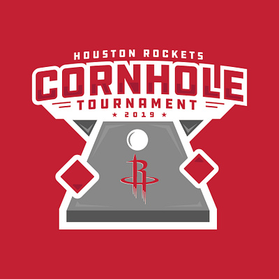 Houston Rockets Cornhole Tournament branding cornhole design houston rockets icon illustration logo tournament vector