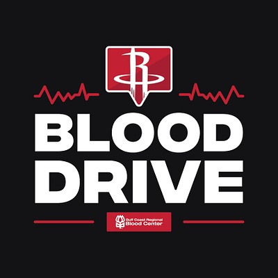 Houston Rockets Blood Drive blood branding design drive houston rockets icon illustration logo vector