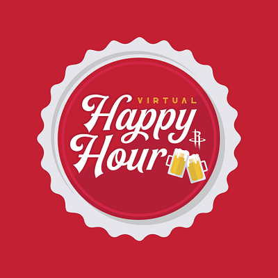 Houston Rockets Virtual Happy Hour beer branding design happy hour houston rockets icon illustration logo vector