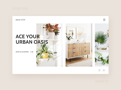 Daily UI 026 - West Elm Plants Collection Webpage collection dailyui earth ecommerce green landing page plants product web west elm