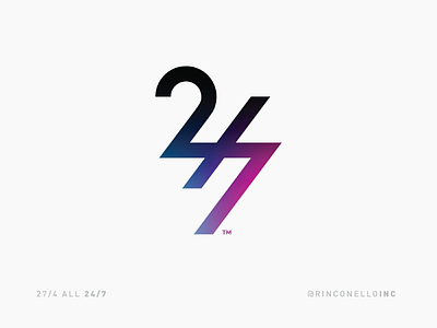 27/4 ALL 24/7 247 274 allday brand branding design dribbble gradient graphic designer icon instagram light logo logodesigner logos love rinconelloinc vivid