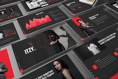 Itzy - Dark Powerpoint Template business presentation clean finance keynote template lookbook minimal pitchdeck powerpoint template presentation slides