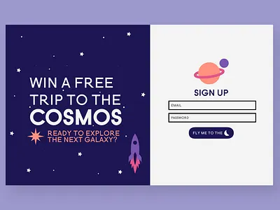 UI Challenge #1 astronomy challenge dailyui 001 design challenge login login design login page login screen space