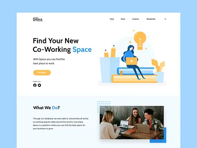 Co-Working Space design digital art digital design figma landingpage ui ui design user interface ux design web design