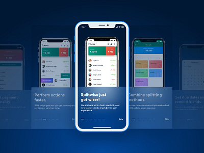 Onboarding Screens - Splitwiser App app design cards cards ui carousel design device free icons icons set iphone items mobile mobile app mockup onboarding onboarding screen onboarding ui redesign ui visual