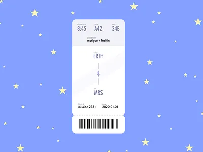 Daily UI Day 24: Boarding Pass aeroplane aerospace air travel airline app design art boarding pass dailyui day024 day24 design illustration mobile sky space star stars ticket train travel