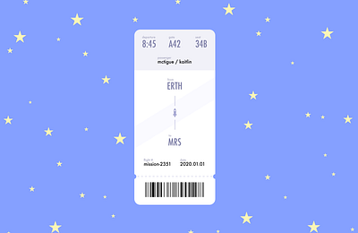 Daily UI Day 24: Boarding Pass aeroplane aerospace air travel airline app design art boarding pass dailyui day024 day24 design illustration mobile sky space star stars ticket train travel