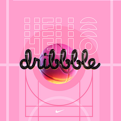 Hello Dribbble! Thanks @Werns Diedericks for the invite adobe cinema 4d design flat illustration logo minimal photoshop typography