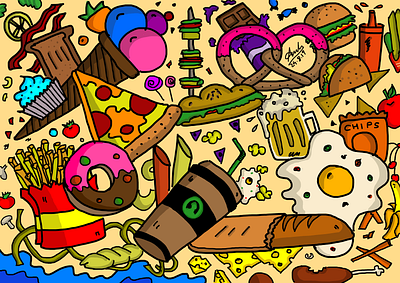 Food Illustration art design flat food food and drink food illustration illustration illustrator vector wacom tablet