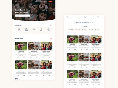 Care - A Charity Finder branding cards ui charity charity event content listing covid 19 covid19 dailyui design fundraising homepage homepagedesign landingpage listing search ui user experience ux webdesign website