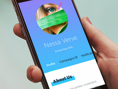 Mobile profile page. Crowdfunding website beauty behance campaigns colorful colorful design flat fundraising illustration international minimal money pay responsive responsive website typography ui usa ux webdesign website