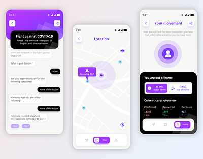 Social Distancing Application app concept app design app designer app designers app development application black coronavirus covid19 creation design dribbble mobile app concept mobile app design social distancing ui ui designer white white background