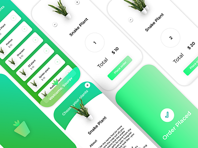 Indoor Plants Booking App UI Design app branding design figma flat homemade icon indoor plants logo typography ui