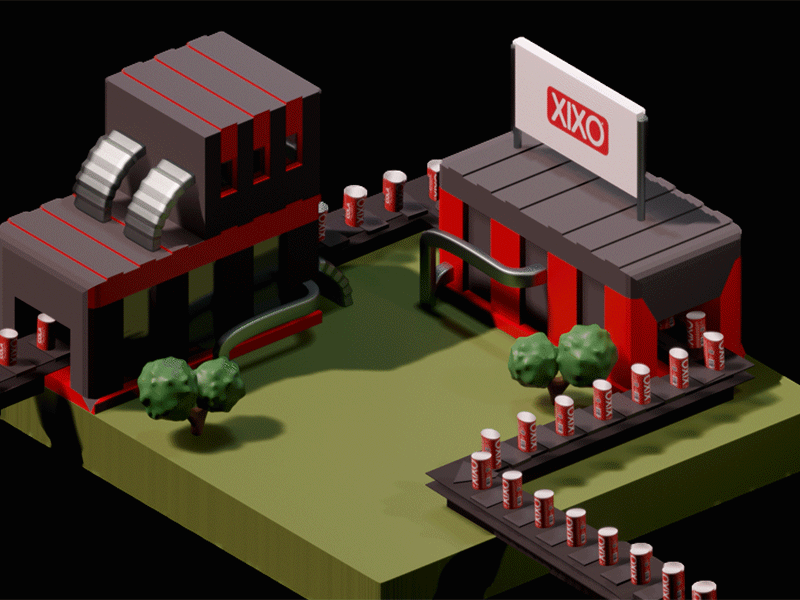 Factory dribbble animation factory orthographic