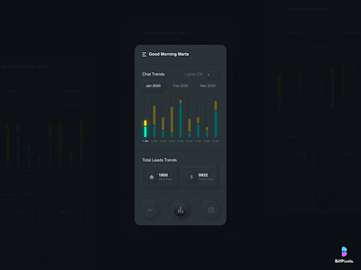 Analytics App Design Concept (Neomorphism) Animated adobe xd analytics chat analytics mobile app motion motion neomorphism prototype