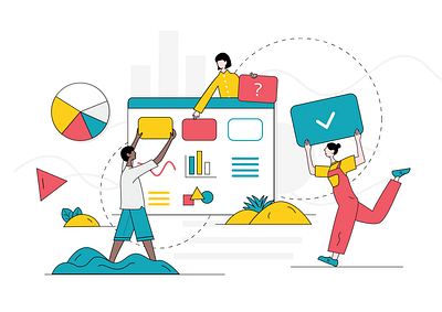 Illustration app character color dashboard data design illustration ui vector web